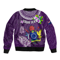 Personalized Cook Islands Rarotonga Bomber Jacket Coat Of Arms Plumeria Polynesian Turtle LT05 - Polynesian Pride