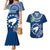 Personalized Cook Islands Pukapuka Couples Matching Mermaid Dress and Hawaiian Shirt Coat Of Arms Plumeria Polynesian Turtle LT05 Blue - Polynesian Pride