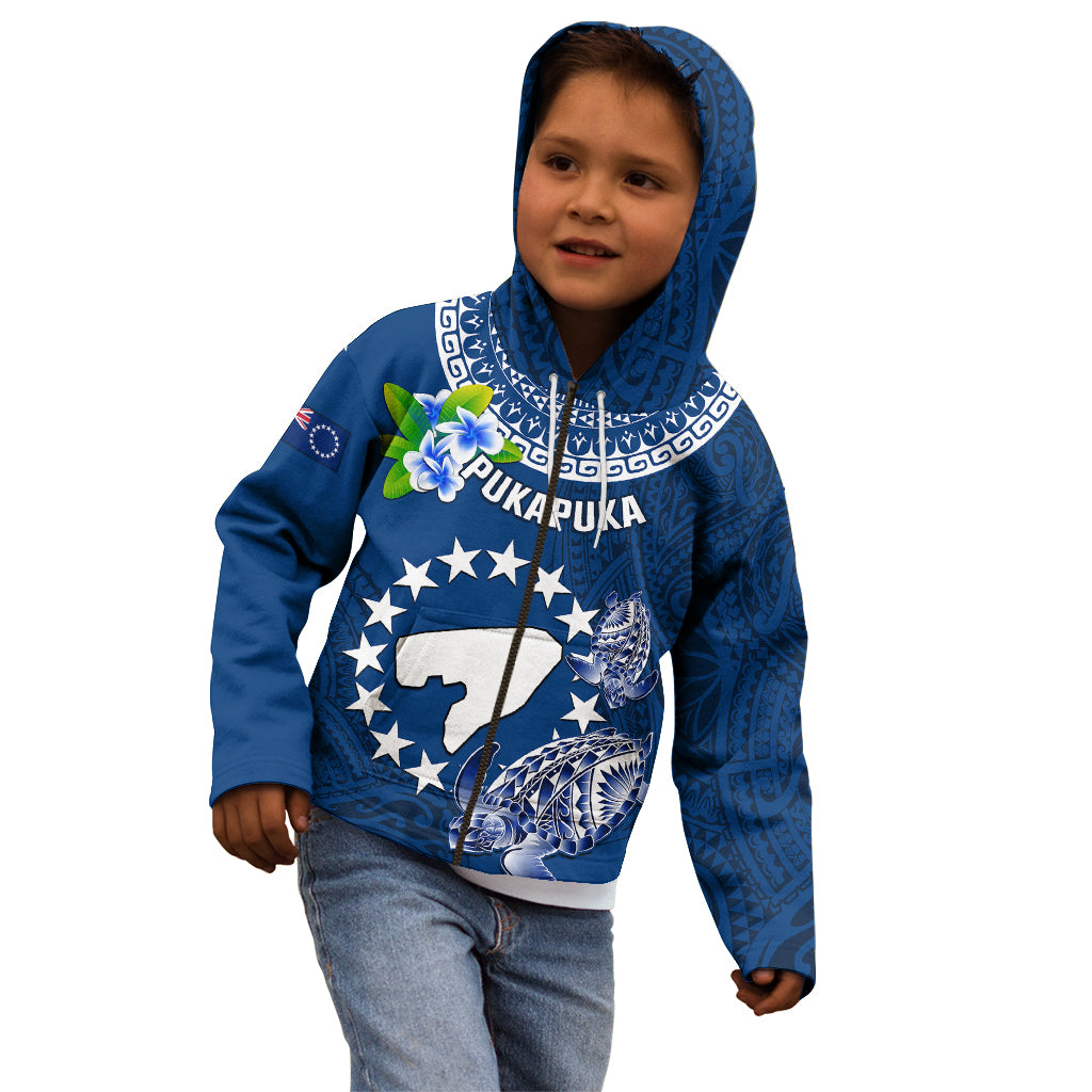Personalized Cook Islands Pukapuka Kid Hoodie Coat Of Arms Plumeria Polynesian Turtle LT05 - Polynesian Pride