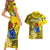 Cook Islands Aitutaki Couples Matching Short Sleeve Bodycon Dress and Hawaiian Shirt Coat Of Arms Plumeria Polynesian Turtle LT05 - Polynesian Pride