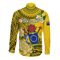 Cook Islands Aitutaki Long Sleeve Button Shirt Coat Of Arms Plumeria Polynesian Turtle LT05 - Polynesian Pride