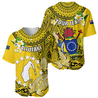 Personalized Cook Islands Aitutaki Baseball Jersey Coat Of Arms Plumeria Polynesian Turtle LT05 - Polynesian Pride