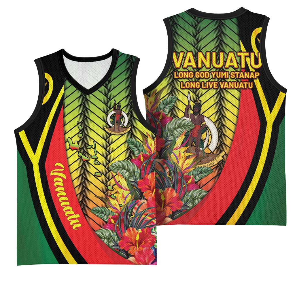 Vanuatu Constitution Day Basketball Jersey Long Live Vanuatu - Polynesian Pride