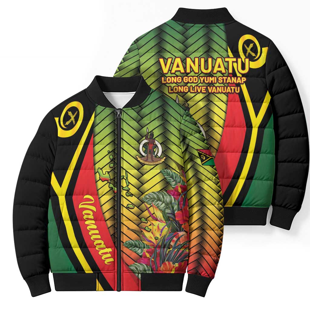 Vanuatu Constitution Day Bomber Puffer Jacket Long Live Vanuatu - Polynesian Pride
