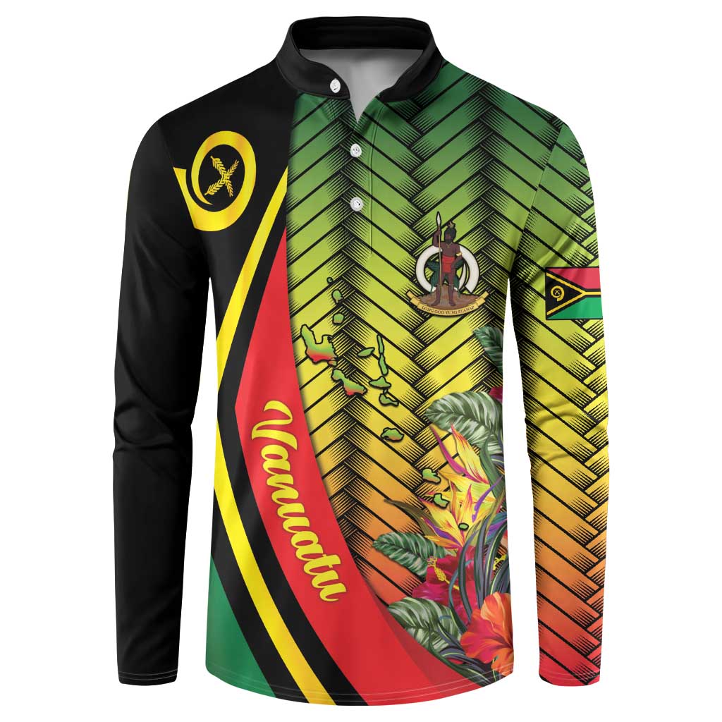 Vanuatu Constitution Day Button Sweatshirt Long Live Vanuatu - Polynesian Pride