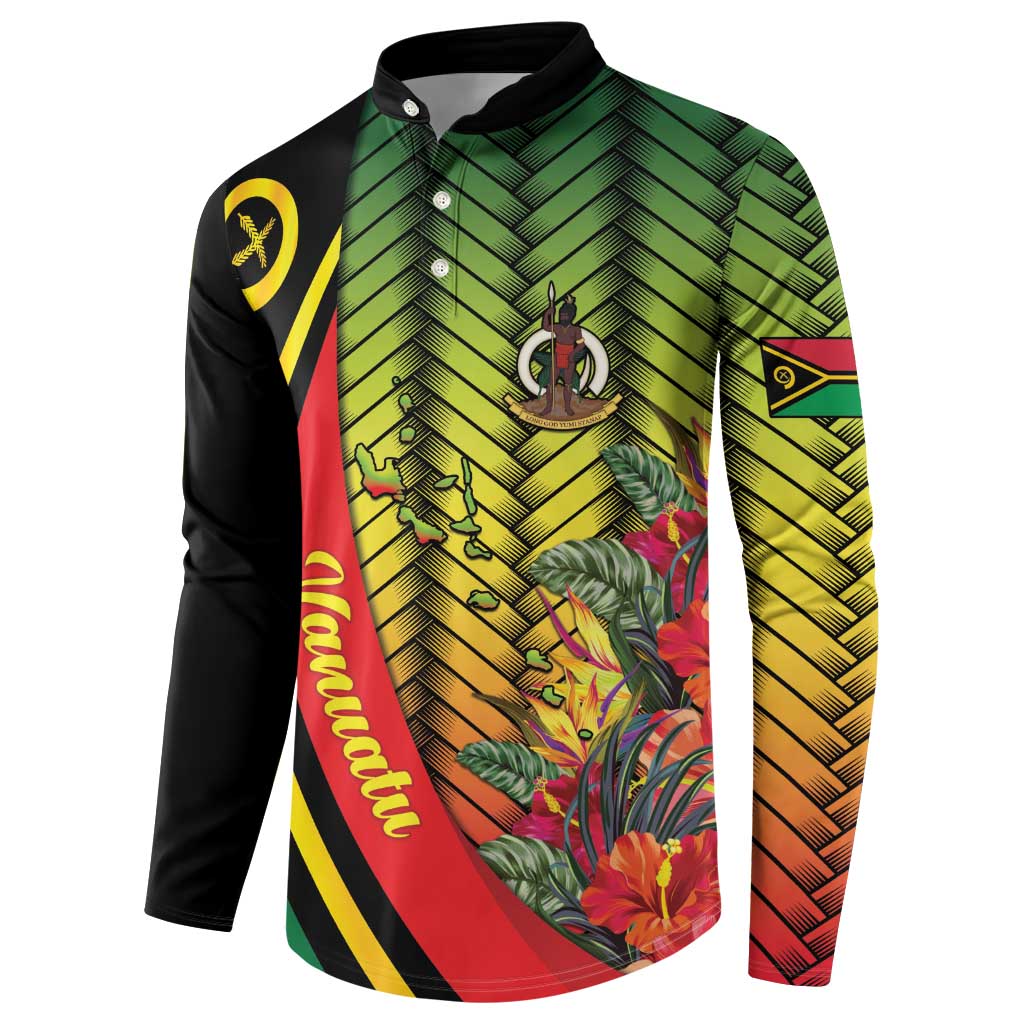 Vanuatu Constitution Day Button Sweatshirt Long Live Vanuatu - Polynesian Pride