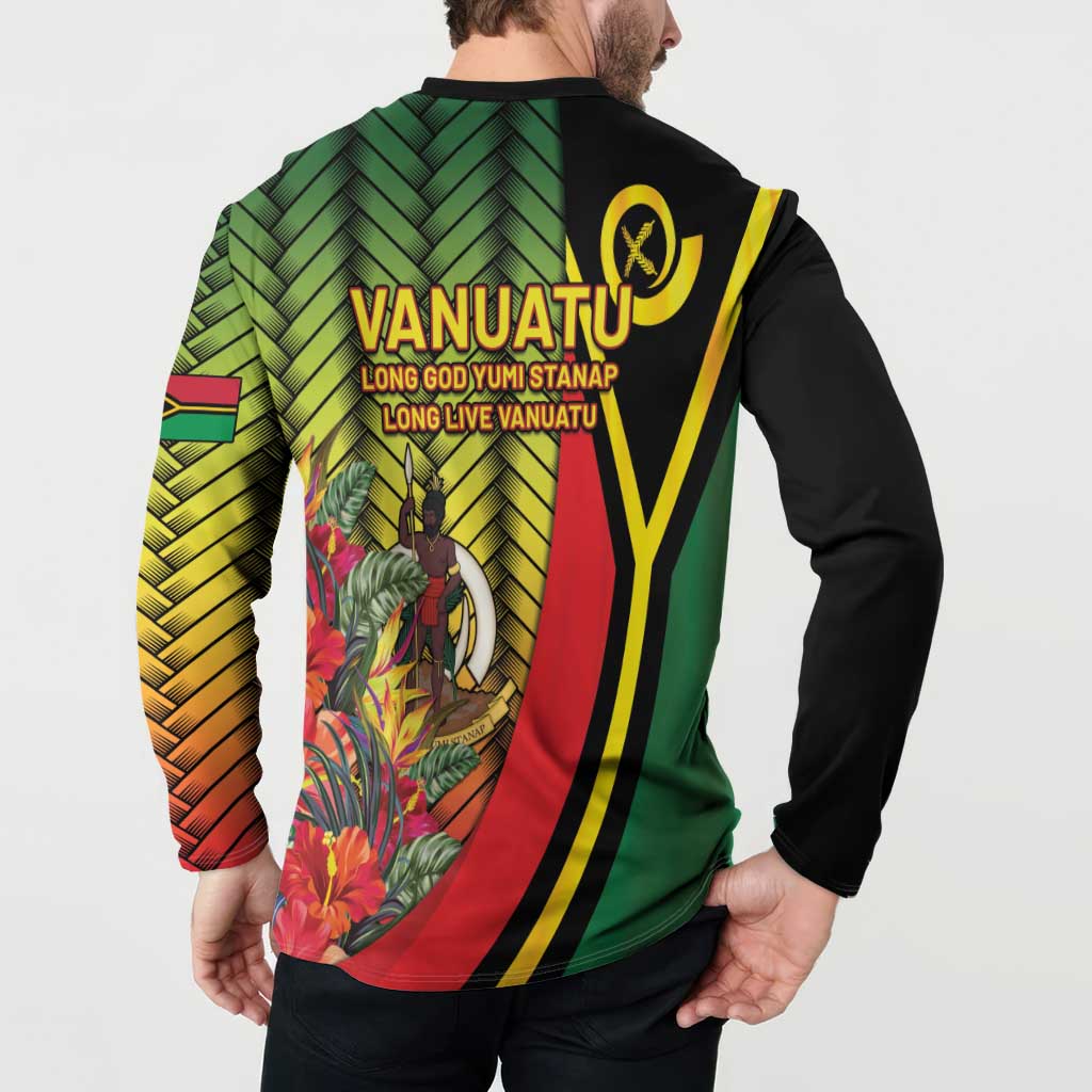 Vanuatu Constitution Day Button Sweatshirt Long Live Vanuatu - Polynesian Pride