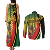 Vanuatu Constitution Day Couples Matching Tank Maxi Dress and Long Sleeve Button Shirt Long Live Vanuatu - Polynesian Pride