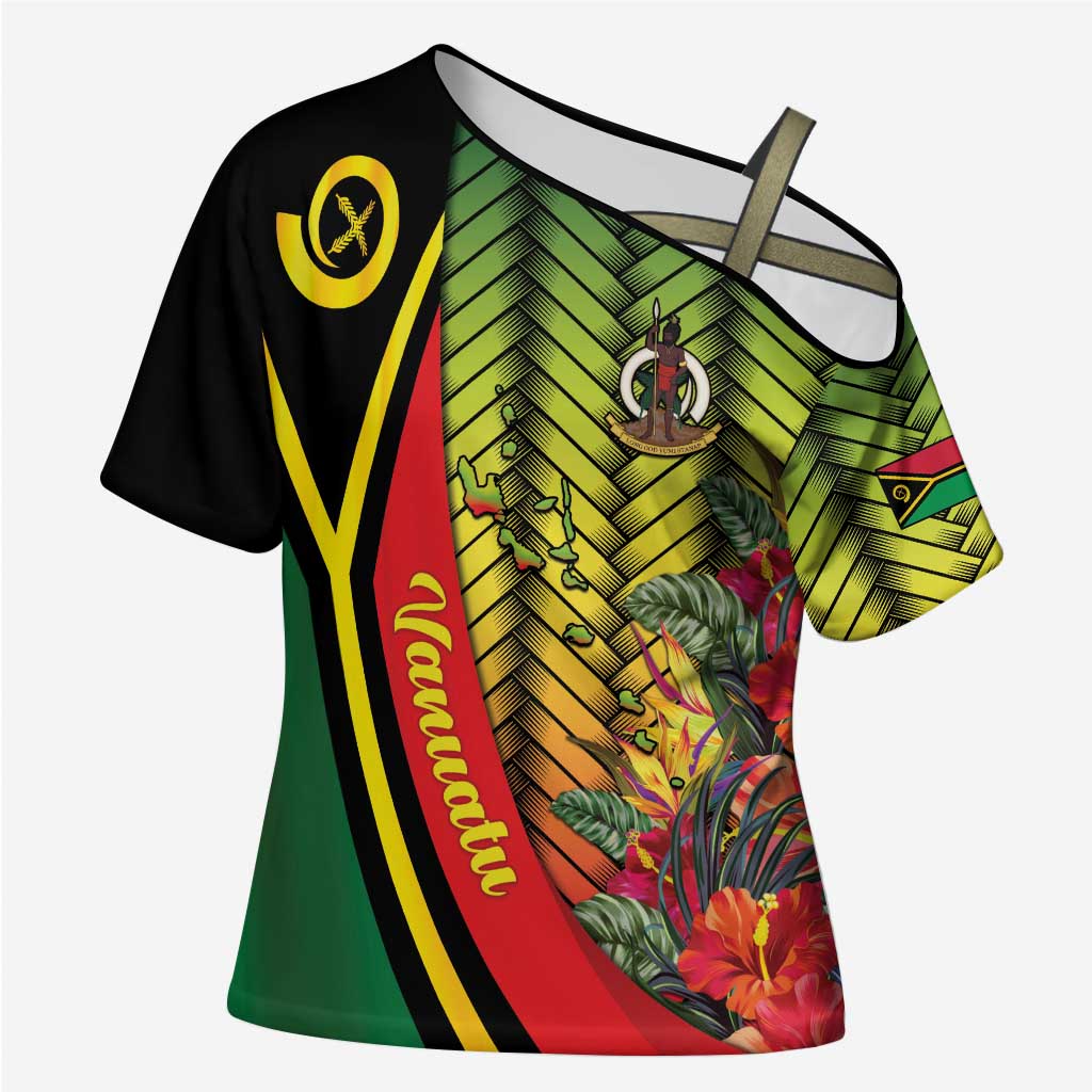 Vanuatu Constitution Day Cross Shoulder Shirt Long Live Vanuatu - Polynesian Pride