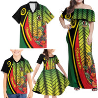 Vanuatu Constitution Day Family Matching Off Shoulder Maxi Dress and Hawaiian Shirt Long Live Vanuatu - Polynesian Pride