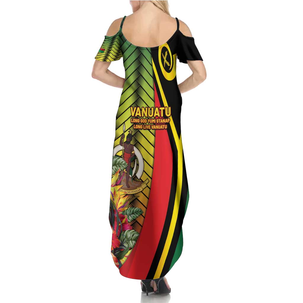 Vanuatu Constitution Day Family Matching Summer Maxi Dress and Hawaiian Shirt Long Live Vanuatu - Polynesian Pride