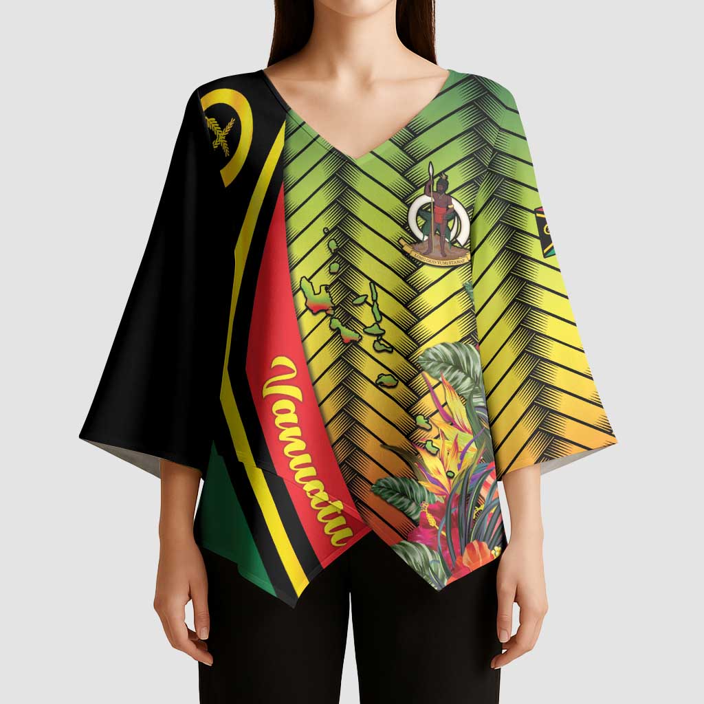 Vanuatu Constitution Day Kimono Sleeve Blouse Long Live Vanuatu - Polynesian Pride