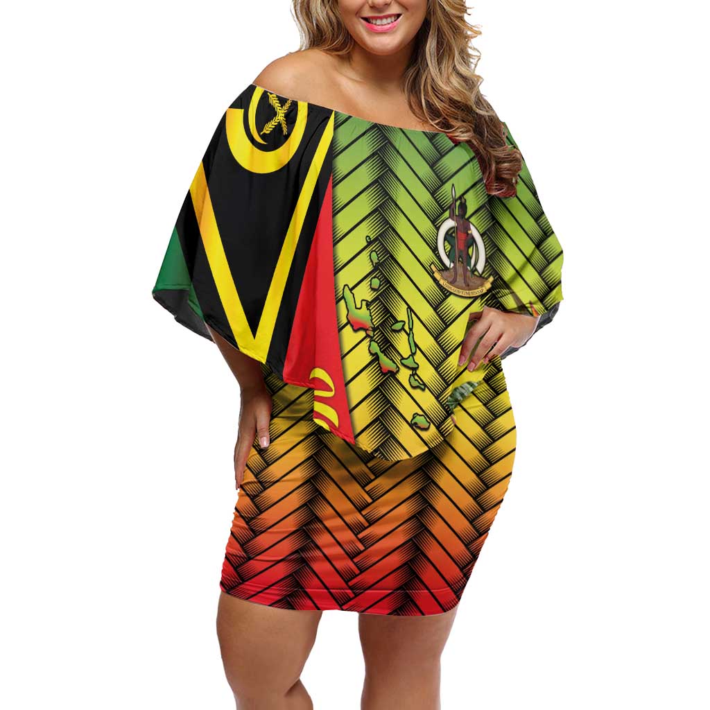 Vanuatu Constitution Day Off Shoulder Short Dress Long Live Vanuatu - Polynesian Pride