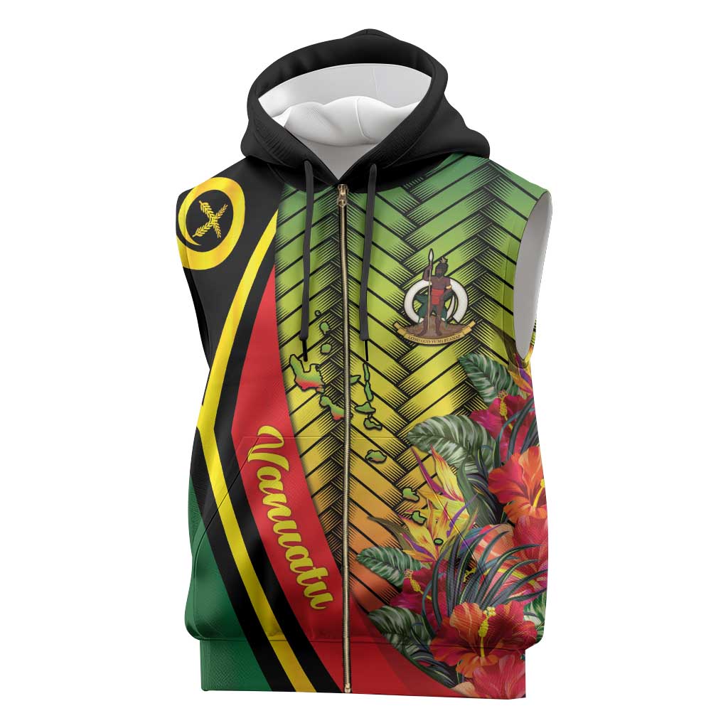 Vanuatu Constitution Day Sleeveless Zip Hoodie Long Live Vanuatu - Polynesian Pride