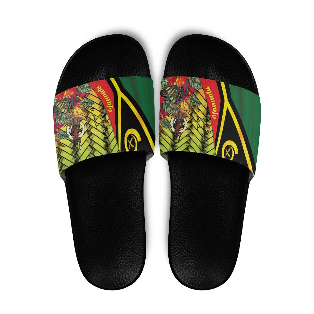 Vanuatu Constitution Day Slide Sandals Long Live Vanuatu LT05 Colorful - Polynesian Pride