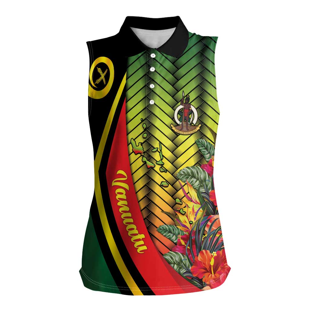 Vanuatu Constitution Day Women Sleeveless Polo Shirt Long Live Vanuatu - Polynesian Pride