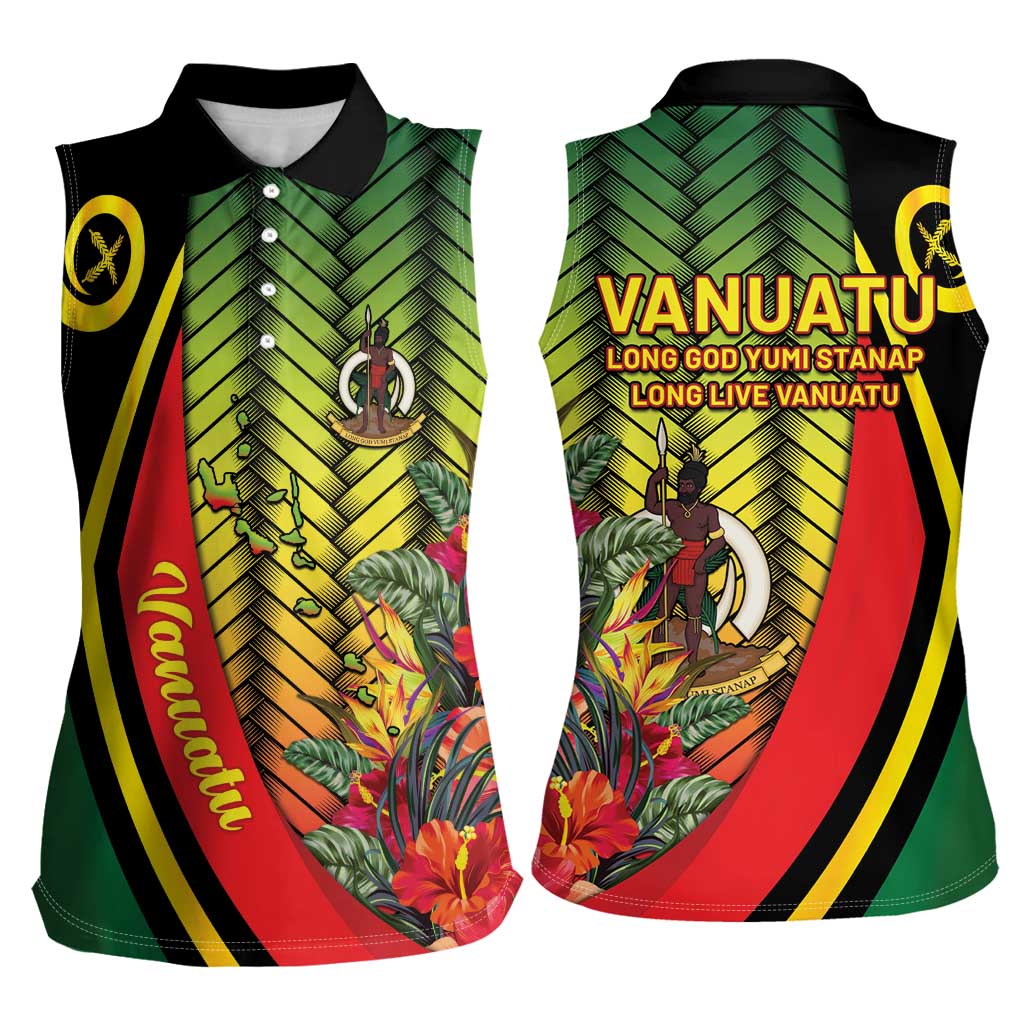 Vanuatu Constitution Day Women Sleeveless Polo Shirt Long Live Vanuatu - Polynesian Pride