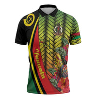Vanuatu Constitution Day Zipper Polo Shirt Long Live Vanuatu - Polynesian Pride