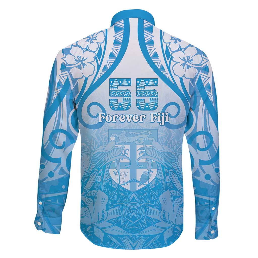 Fiji Day Family Matching Long Sleeve Bodycon Dress and Hawaiian Shirt 55th Anniversary Forever Fiji - Polynesian Pride