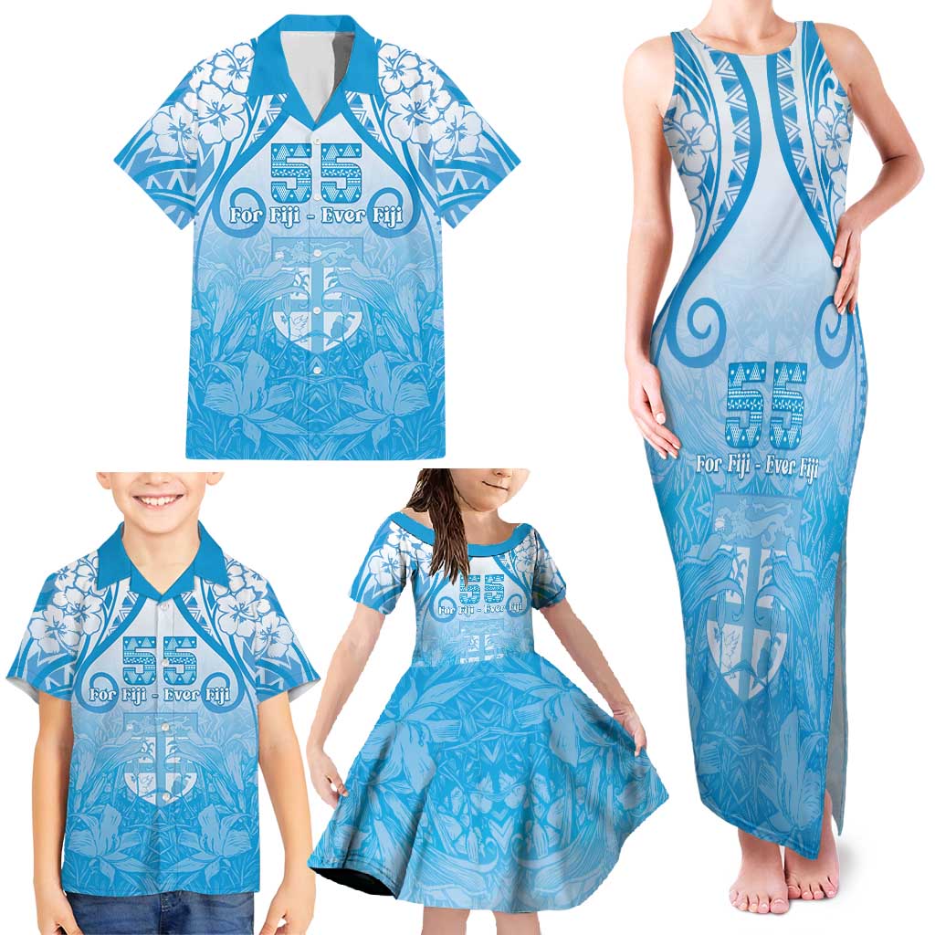 Fiji Day Family Matching Tank Maxi Dress and Hawaiian Shirt 55th Anniversary Forever Fiji - Polynesian Pride