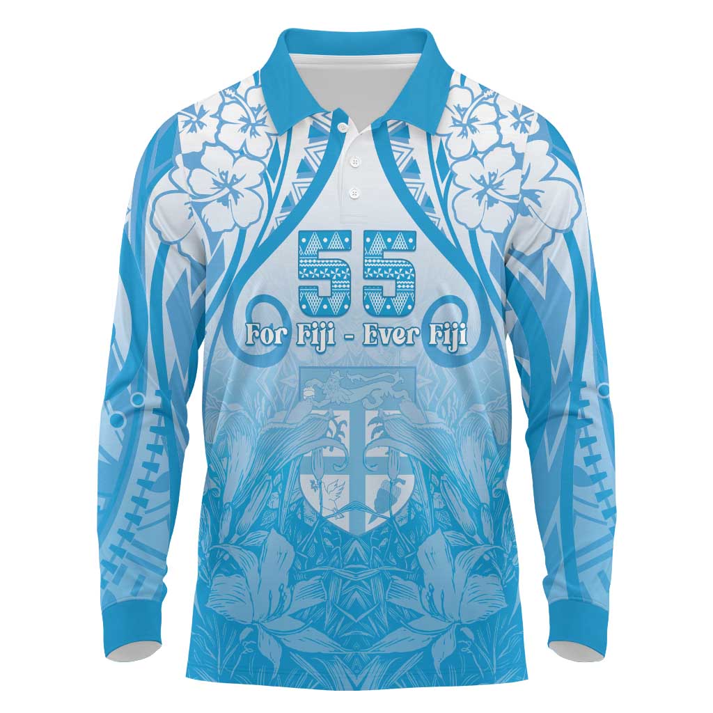 Fiji Day Long Sleeve Polo Shirt 55th Anniversary Forever Fiji - Polynesian Pride