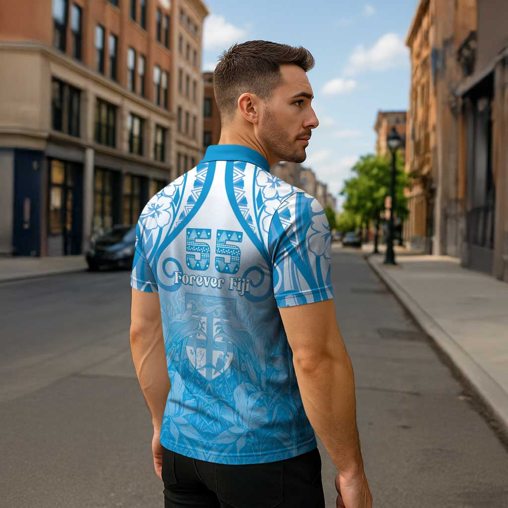 Fiji Day Zipper Polo Shirt 55th Anniversary Forever Fiji - Polynesian Pride