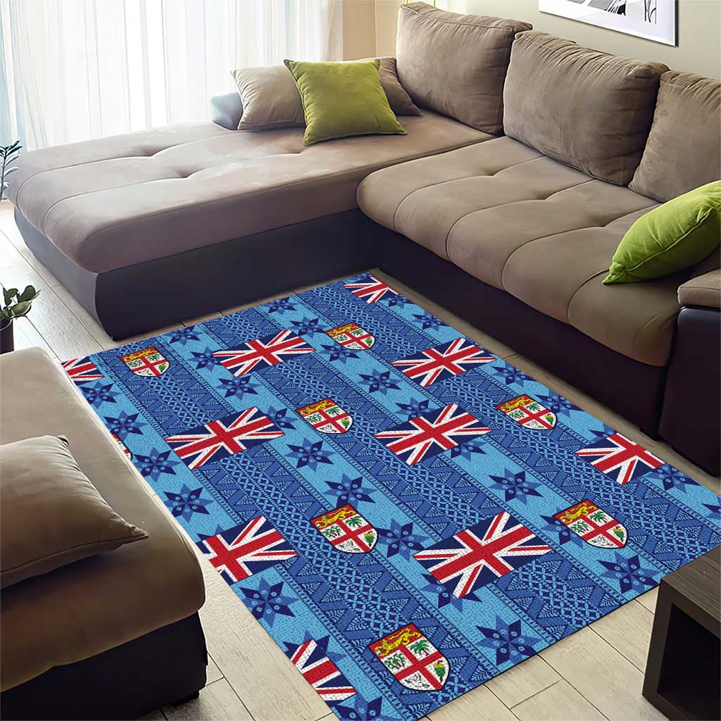 Fiji Masi Tapa Area Rug Coat Of Arms LT05 - Polynesian Pride