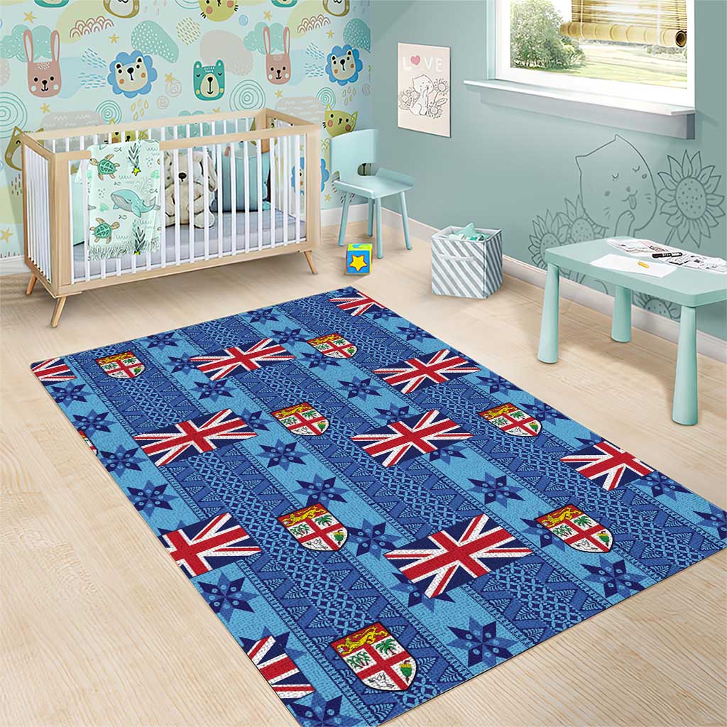 Fiji Masi Tapa Area Rug Coat Of Arms LT05 - Polynesian Pride