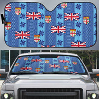 Fiji Masi Tapa Auto Sun Shade Coat Of Arms - Polynesian Pride
