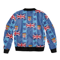 Fiji Masi Tapa Bomber Jacket Coat Of Arms LT05 - Polynesian Pride