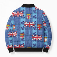 Fiji Masi Tapa Bomber Puffer Jacket Coat Of Arms - Polynesian Pride