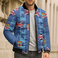 Fiji Masi Tapa Bomber Puffer Jacket Coat Of Arms - Polynesian Pride