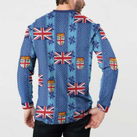 Fiji Masi Tapa Button Sweatshirt Coat Of Arms - Polynesian Pride