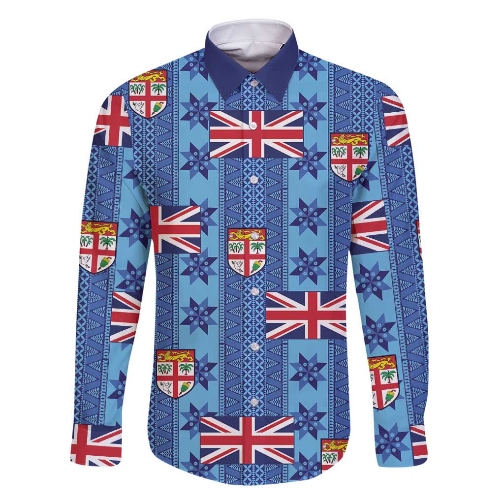 Fiji Masi Tapa Family Matching Long Sleeve Bodycon Dress and Hawaiian Shirt Coat Of Arms - Polynesian Pride