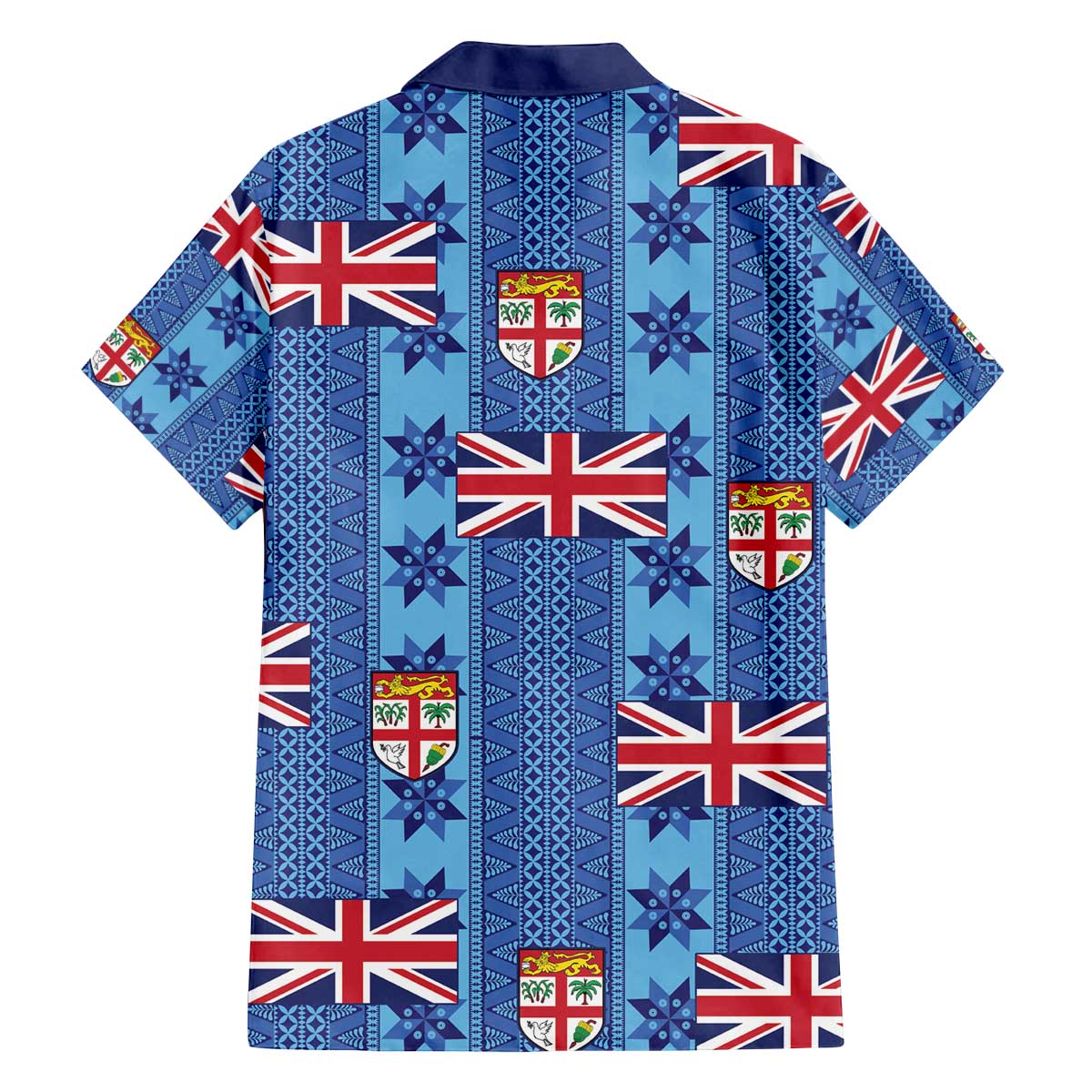 Fiji Masi Tapa Family Matching Off The Shoulder Long Sleeve Dress and Hawaiian Shirt Coat Of Arms - Polynesian Pride