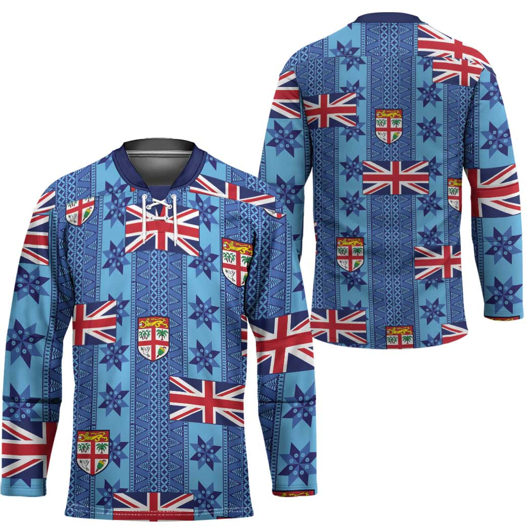 Fiji Masi Tapa Hockey Jersey Coat Of Arms - Polynesian Pride