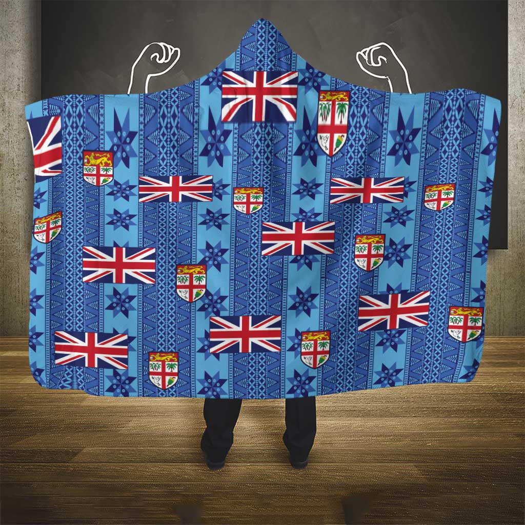 Fiji Masi Tapa Hooded Blanket Coat Of Arms - Polynesian Pride