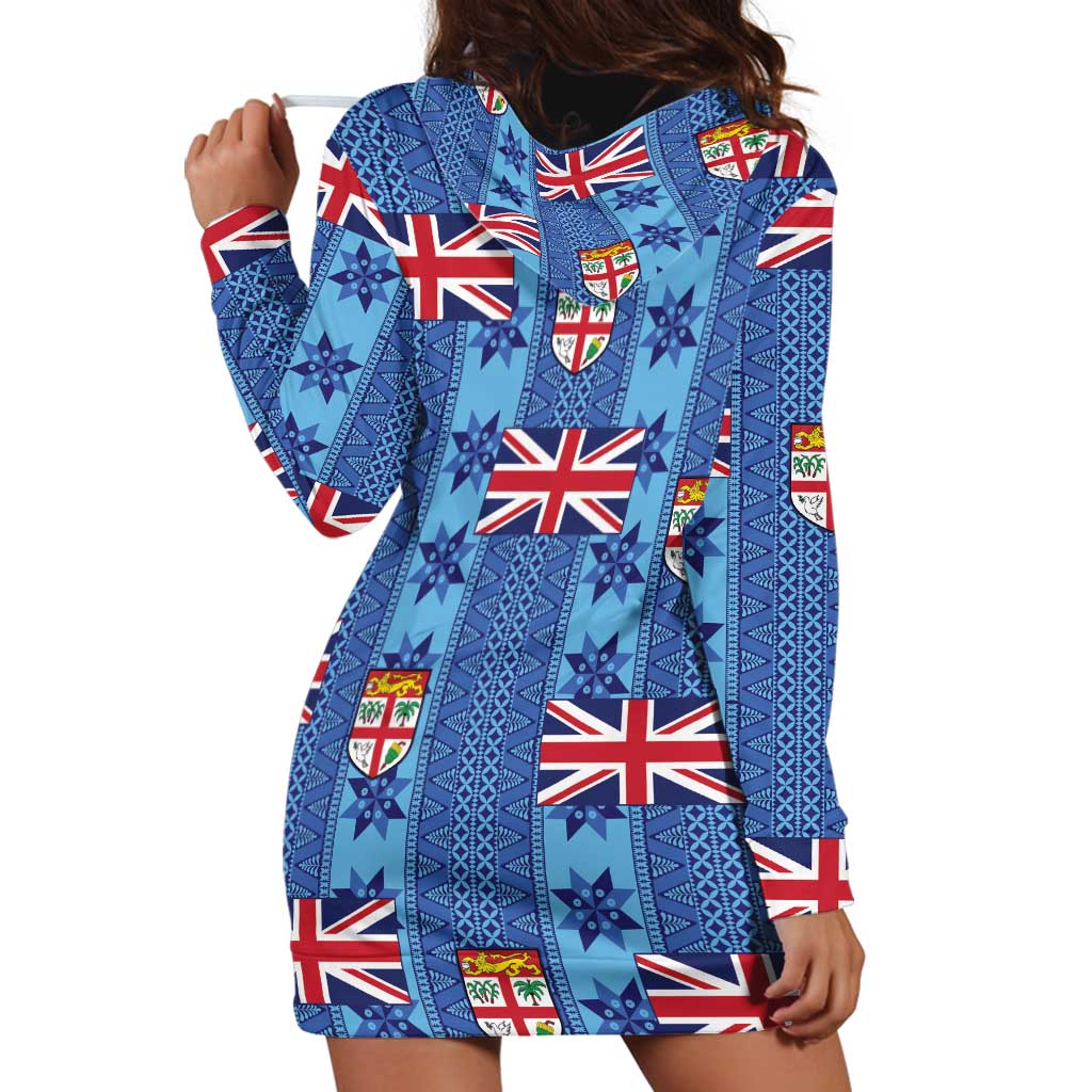 Fiji Masi Tapa Hoodie Dress Coat Of Arms - Polynesian Pride