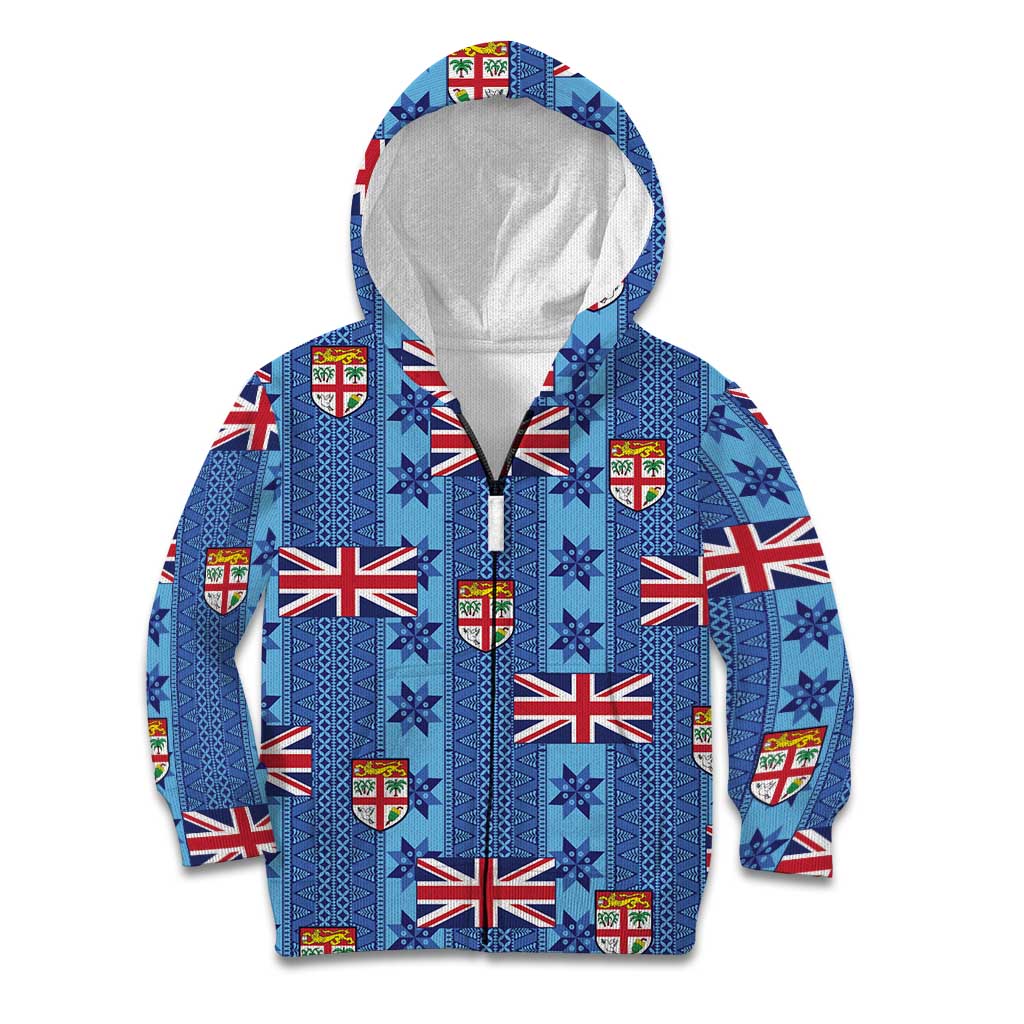 Fiji Masi Tapa Kid Hoodie Coat Of Arms - Polynesian Pride