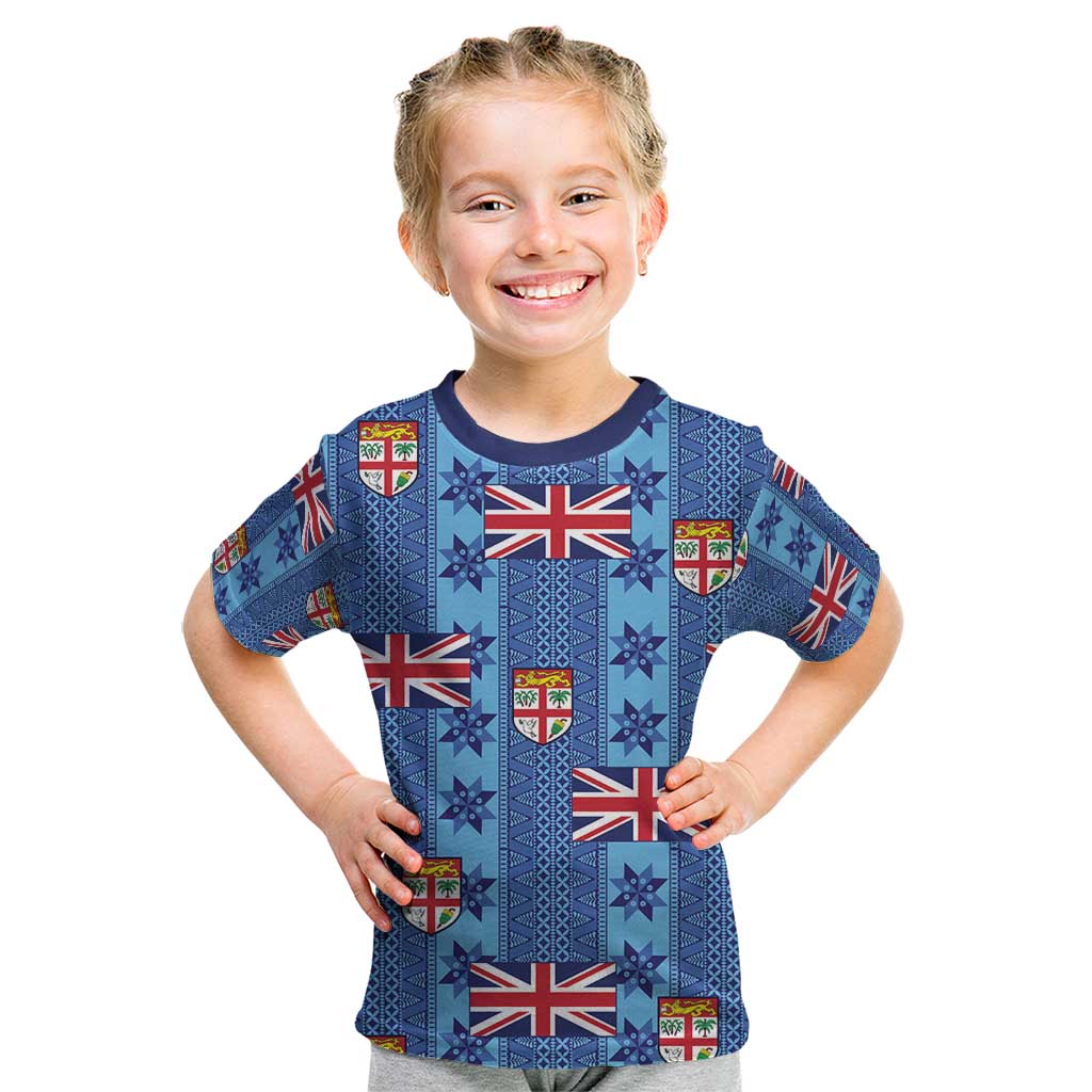 Fiji Masi Tapa Kid T Shirt Coat Of Arms - Polynesian Pride