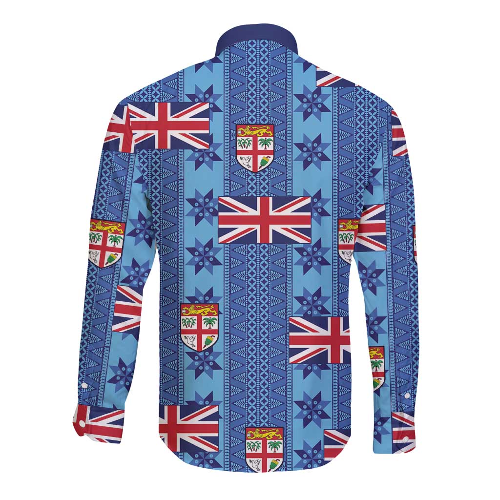 Fiji Masi Tapa Long Sleeve Button Shirt Coat Of Arms - Polynesian Pride