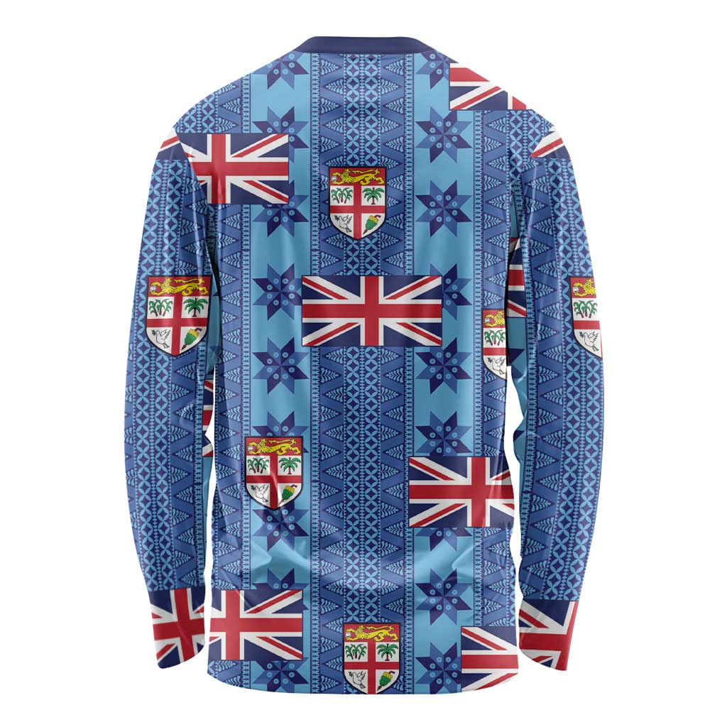 Fiji Masi Tapa Long Sleeve Shirt Coat Of Arms - Polynesian Pride