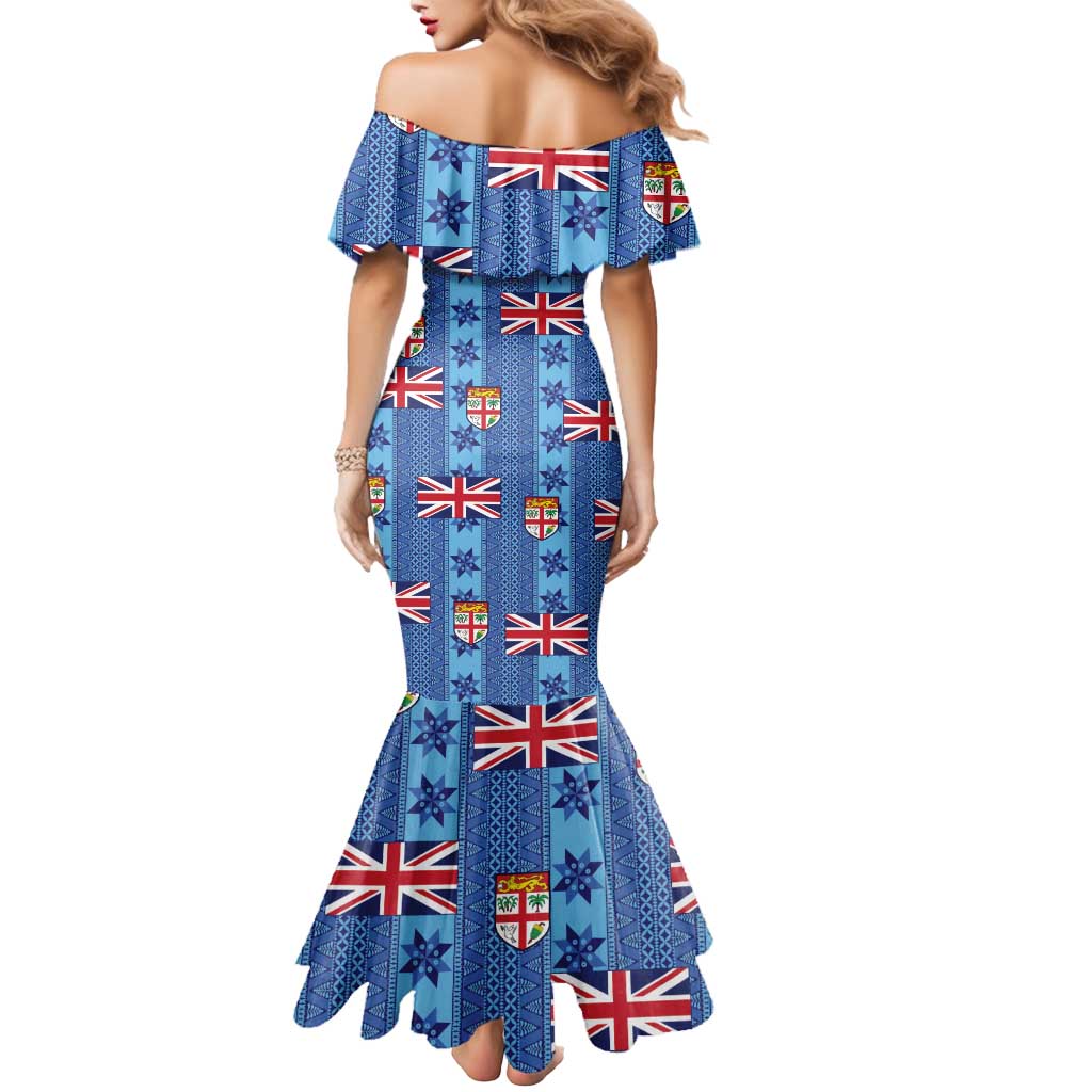 Fiji Masi Tapa Mermaid Dress Coat Of Arms - Polynesian Pride