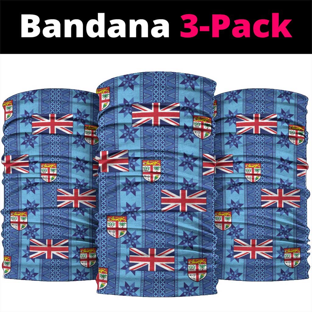 Fiji Masi Tapa Neck Gaiter Coat Of Arms LT05 package One Size: 25*50cm Blue - Polynesian Pride
