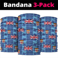 Fiji Masi Tapa Neck Gaiter Coat Of Arms LT05 package One Size: 25*50cm Blue - Polynesian Pride