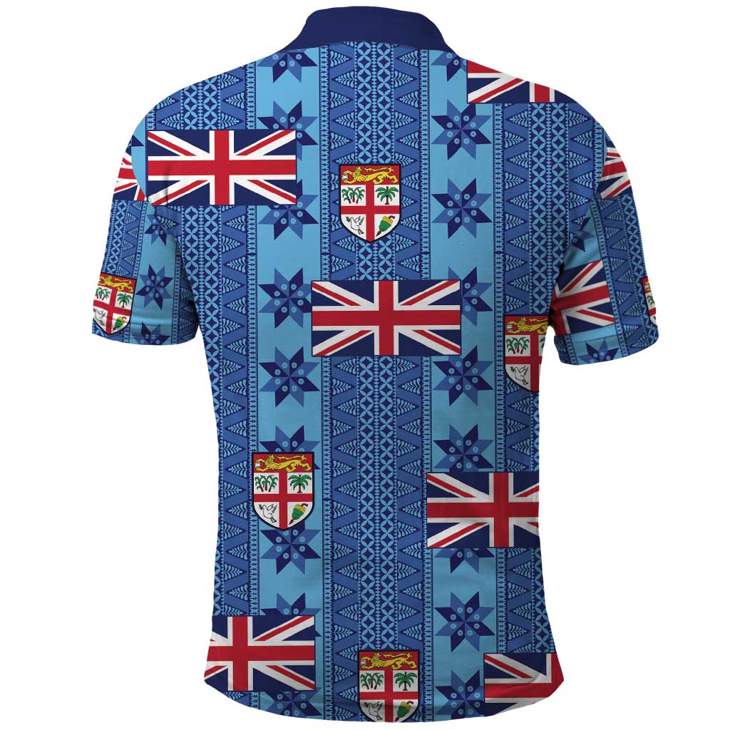 Fiji Masi Tapa Polo Shirt Coat Of Arms - Polynesian Pride