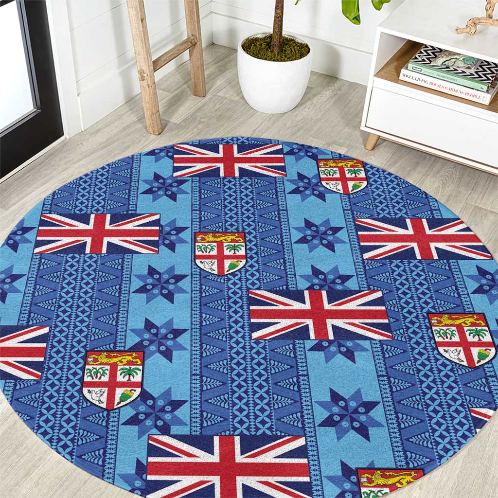 Fiji Masi Tapa Round Carpet Coat Of Arms - Polynesian Pride