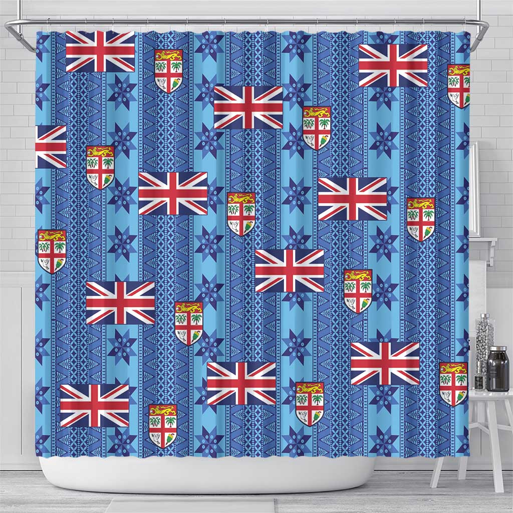 Fiji Masi Tapa Shower Curtain Coat Of Arms - Polynesian Pride