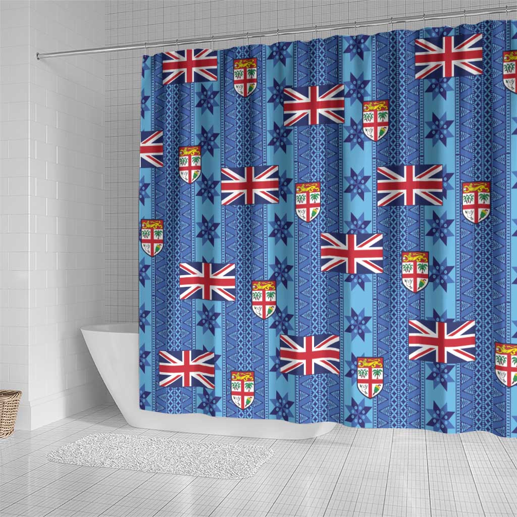 Fiji Masi Tapa Shower Curtain Coat Of Arms - Polynesian Pride
