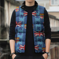 Fiji Masi Tapa Sleeveless Puffer Jacket Coat Of Arms - Polynesian Pride